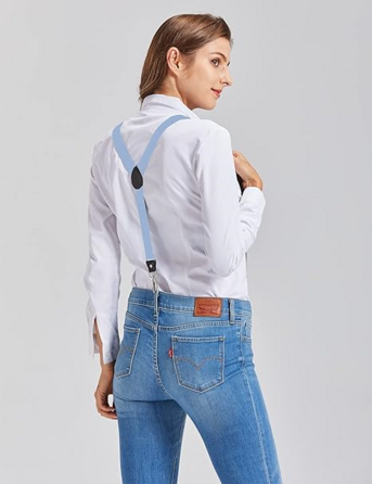 Підтяжки Ausukler Extra Strong 2,5 см з карабін-гачками світло-блакитний