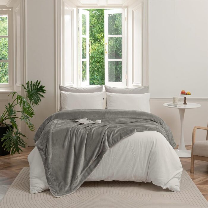 Флісова ковдра Good Nite 150x200 см сіра флісова ковдра, плед, шерпа, ковдра для дивана, тепла зимова м&39яка (сіра, 150x200 см) сіра 150x200 см