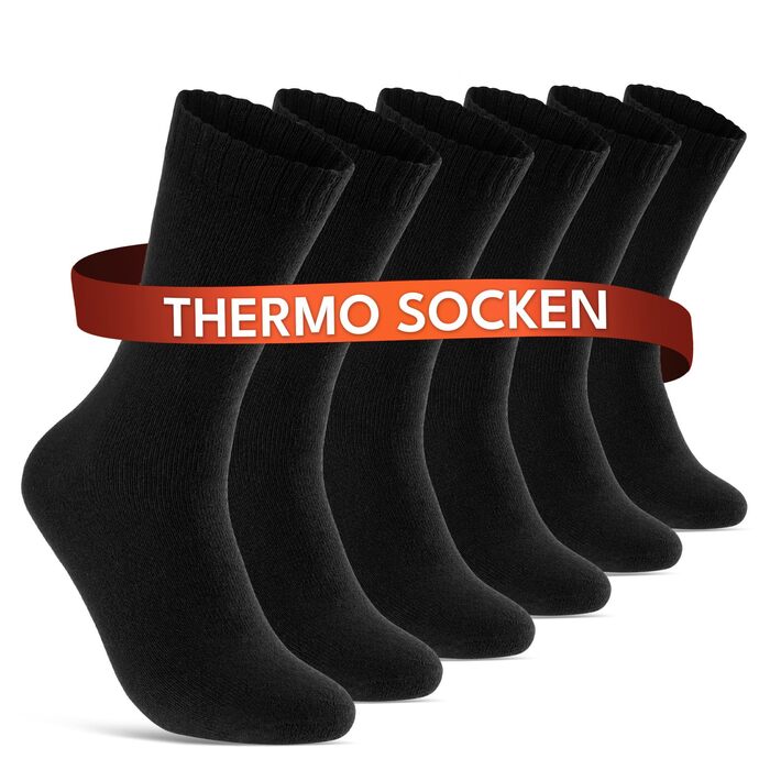 Пари термошкарпеток для жінок та чоловіків, зимові шкарпетки, повністю махрові, розміри 39-42, 6 пар Чорний, 6 12 24