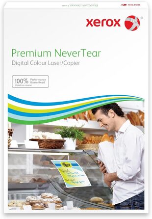 Пластиковий папір Xerox Premium NeverTear 003R98091 - A4 210 x 297 мм, 195 г/м - Спеціальний папір для лазерних принтерів і копіювальних апаратів - 100 аркушів - білий