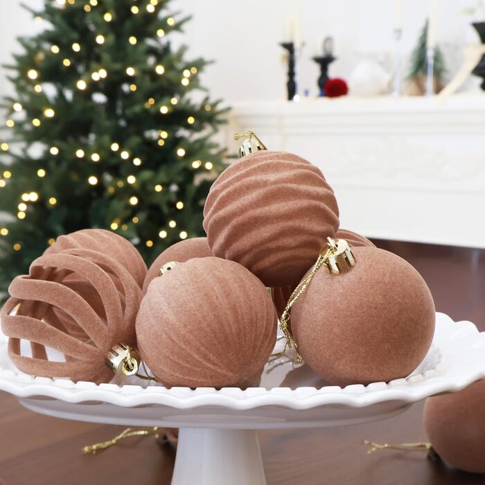 Різдвяні кульки 20 шт коричневий Senjie