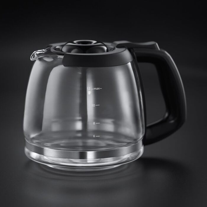 Кавоварка Russell Hobbs з кавомолкою цифровий таймер, душова лійка для оптимальної екстракції та аромату Victory (макс. 12 чашок, скляний глечик 1,5 л, регулювання помелу) Кавоварка з фільтром 22000-56/RH