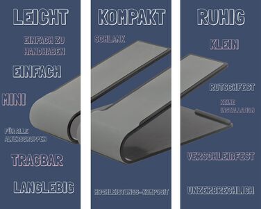 Міні-степер - Домашнє фітнес-обладнання - Легкий, тихий, без зношувальних деталей - Еластичні сходинки - Композитний матеріал (чорний)