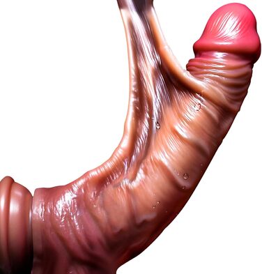 Фалоімітатор AAVIBE, 22 см, із рухливою шкірою, мошонкою та присоскою