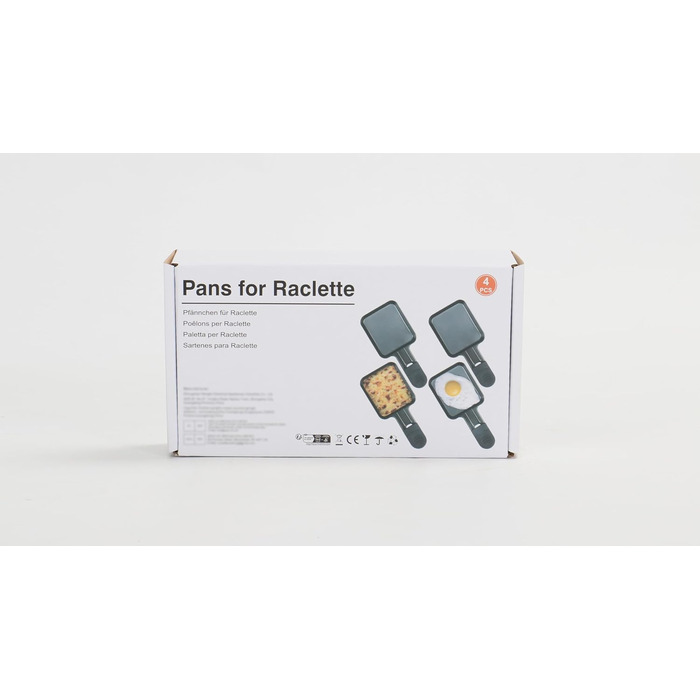 Сковороди для раклету HengBO для аксесуарів для гриля для раклету, сковороди для раклету з антипригарним покриттям, 4 шт. и 4 квадратних сковороди для раклету