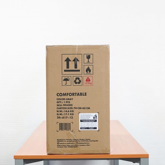 Офісний стілець з тканини Зручний, ергономічний обертовий стілець до 130 кг, зі складними підлокітниками, письмовий стілець з високою спинкою, сірий