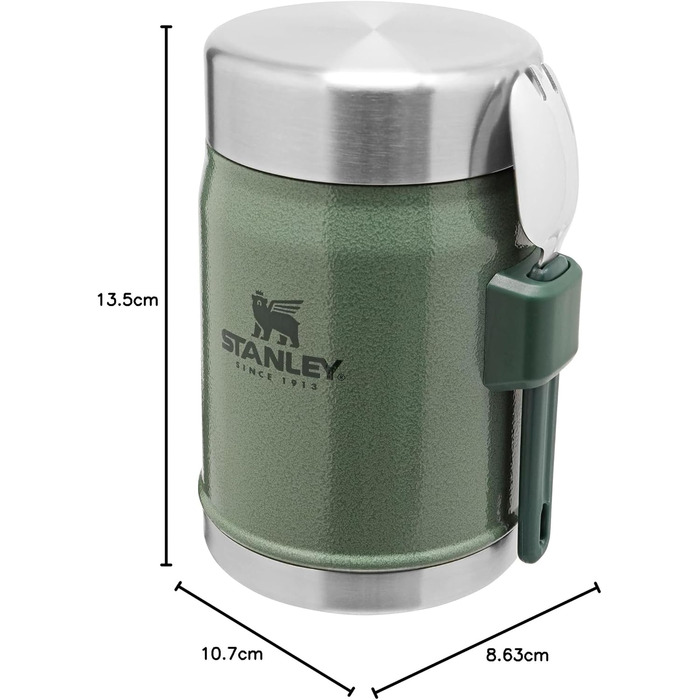 Термоконтейнер Stanley Classic Legendary з ложкою 400 мл - Зберігає їжу гарячою або холодною протягом 7 годин - Підігрівач з нержа