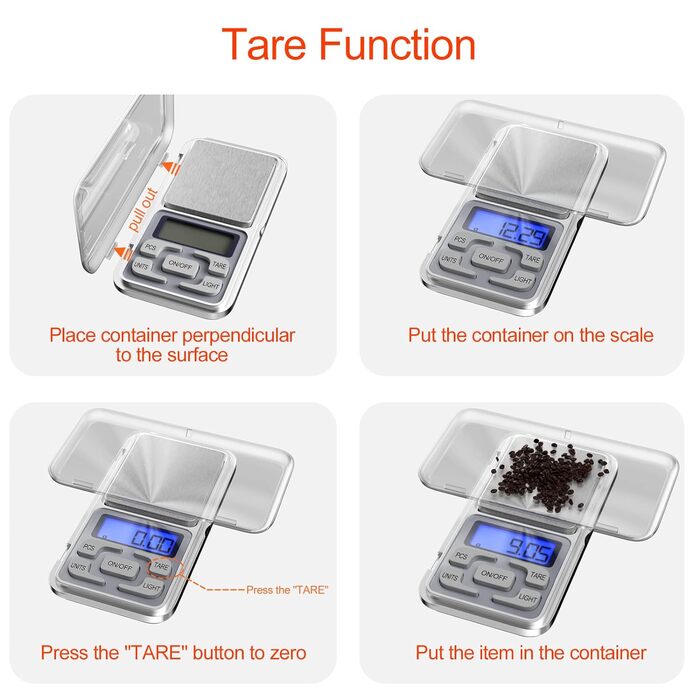 Кухонні ваги цифрові професійні, 0,1 г-500 г, міні цифрові ваги багатофункціональні з рідкокристалічним дисплеєм та функцією тари,