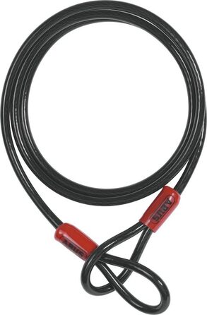 Трос ABUS Cobra 10 Loop - сталевий трос з пластиковим покриттям - захисний для велосипедних та мотоциклетних аксесуарів - довжина 3 метри, товщина 10 мм, чорний Чорний 300 см Одинарний