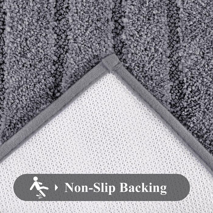 Комплект килимків для ванної кімнати SHACOS, 3 предмети, нековзний килимок для ванної, м&39які килимки для ванної кімнати, водопоглинаючий, килимок для ванної кімнати, що миється, сірий, 40x6050x8050x60 см