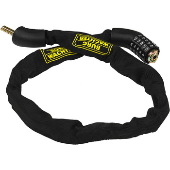 Замок ланцюговий Burg Wchter Vierkantkette, кодовий замок для велосипеда, мотоцикла, електросамоката та садових меблів, 90 см, чорний (280 C 90)