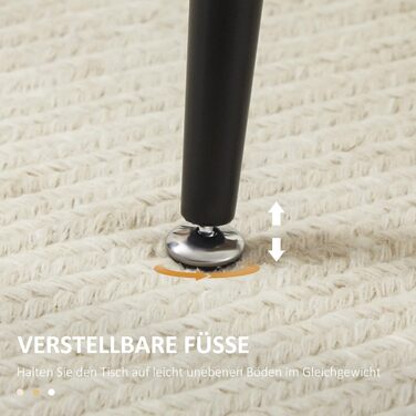 Обідній стіл HOMCOM, Кухонний стіл, Обідній стіл для 4 осіб, Стіл для вітальні з імітацією дерева, Сталеві ніжки, 140 x 80 x 76 см, Натуральний колір