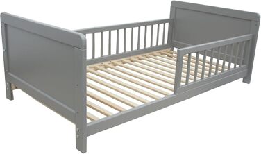 Дитяче ліжко Micoland Junior Bed Side Bed 140x70 см 3-в-1 сірого кольору