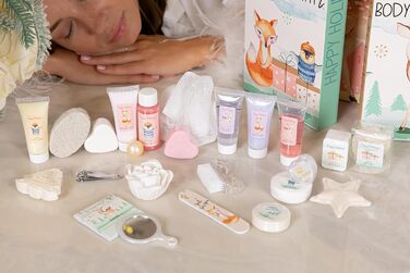 Адвент-календар краси на 2025 рік для дівчаток з 24 косметичними продуктами Адвент-календар краси з лосьйоном для тіла, бомбочками для ванни, гелем для душу, шампунем, бальзамом для губ, кремом для рук та багатьма іншими Різдвяний календар для підлітків О