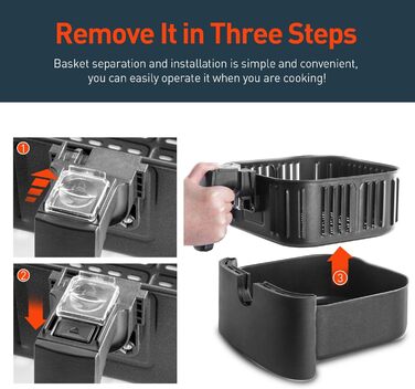 Змінний кошик для фритюрниці COSORI для фритюрниці 5.5 л (CP-158 і CO-158), кошик з антипригарним покриттям, який можна мити в посудомийній машині, без PFOA, чорний