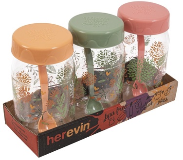 Набір спецівниць Herevin Decorated Spice Jar Set MIX (131507-457), 3 шт (7023433)