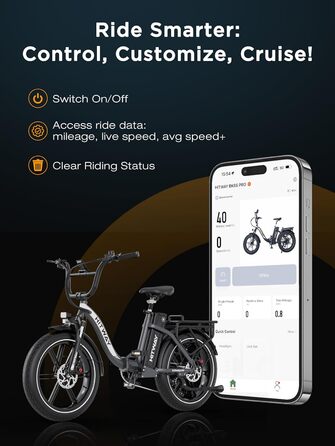 Електровелосипед HITWAY з акумулятором 48 В 18 Аг, електричний велосипед, складаний всюдихідний електровелосипед з 20-дюймовими товстими шинами, складаний електровелосипед, двигун 250 Вт, 25 км/год, 7-ступінчаста коробка передач та 3-ступінчасте електричн