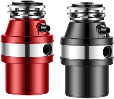 Подрібнювач побутових харчових відходів 370 Вт, багатоступеневий подрібнений подрібнювач кухонних відходів для прибирання сміття, Black Schwarz