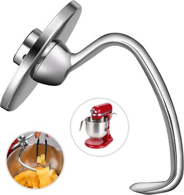 Гачок для тіста UAPPO для Kitchenaid 4.5-5QT Гачок для тіста з нержавіючої сталі Підставка для кухні Міксер Насадка Посудомийна машина Безпечні запасні частини Гачок для хліба KSM150 K45 K45SS KSM75 KSM175 Заміна