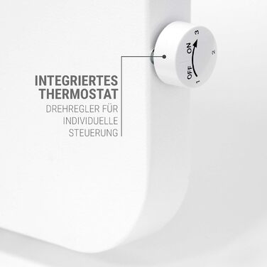 Інфрачервоний гібридний обігрівач VASNER Konvi Plus Електричний обігрівач з термостатом, 600-1200 Вт, гібридний інфрачервоний обігрівач, білий колір із закругленими кутами, настінний, 3-річна гарантія, німецька карбонова технологія (900 Вт)