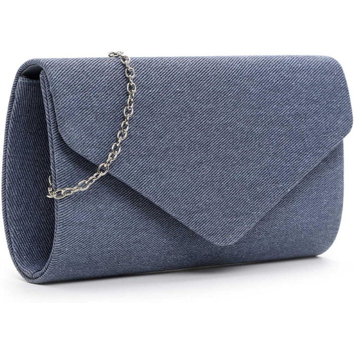 Клатч TAS Amalia Denim 33806, жіноча сумочка, однотонний синій колір, універсальний розмір