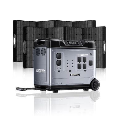 Електростанція OUKITEL P5000 Pro із сонячною панеллю (2x400 Вт), накопичувач енергії 5120 Втгод з акумулятором LiFePO4, сонячний генератор із сонячною панеллю для кемпінгу, автофургона, відключення електроенергії вдома P5000PRO2xPV400