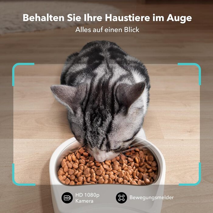 Автоматична годівниця для котів PETLIBRO 5L з відео 1080P - годівниця для собак 5G WiFi з додатком та нічним баченням, датчиком низького рівня їжі та засмічення, сигналізацією руху та звуком для домашніх тварин, 1-10 прийомів їжі