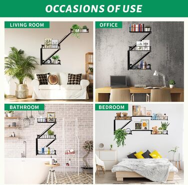 Полиця для пожежної сходи настінна плаваюча полиця Нью-Йорк металевий декоративний настінний органайзер драбина камінна книжкова полиця для вітальні (4 рівні)