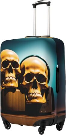 Чохол для валізи у формі черепа, міцний захист для багажу, підходить для валіз розміром 45,7 - 81,3 см, розмір XL, чорний, екстра-великий