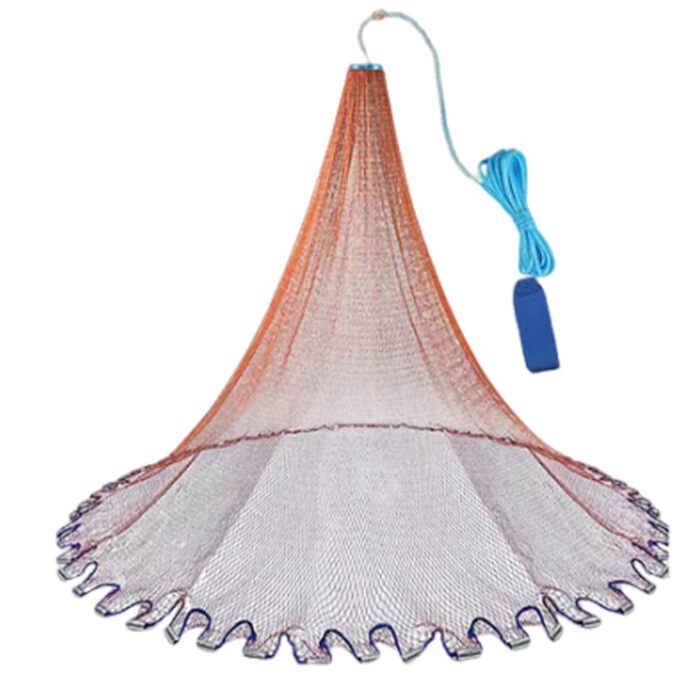 Рибальська сітка, кастова сітка для риболовлі, виготовлена з нейлону, рибальські сітки з грузилом, рибальські сітки ручного лиття, діаметри від 1,8 метра до 7,2 метра, підходять для річок та озер, діаметр 6,6 м