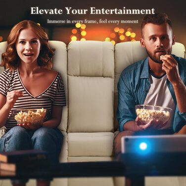 Двомісний диван з функцією сну, крісло-рекордер для телевізора з функцією відкидання спинки, сидіння для домашнього кінотеатру з консоллю, підсклянник, шухляда, розетка, бежевий