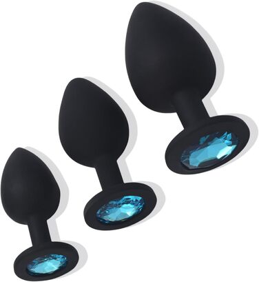 Набір анальних пробок ZYQMEL, силікон, синій, 3 шт.