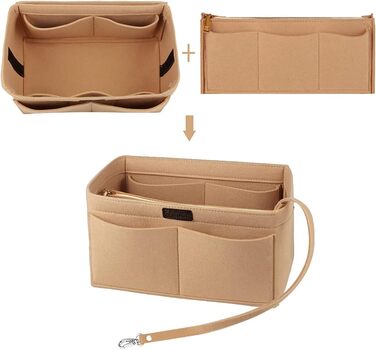 Органайзер для сумочки, органайзер для фетрової сумки, органайзер для сумки в сумці Внутрішні кишені органайзер для сумочки зі зні