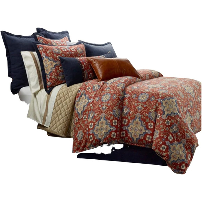 Комплект постільної білизни HiEnd Accents Melinda з 3-х предметів з випраної білизни, двоспальний, різнокольоровий King Multicolou