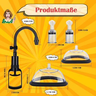 Комплект вагінального насоса з 2 присосками для сосків для жінок, вагінальний насос, секс-іграшка для самостійного використання, секс-іграшка з кліторальною присоскою для жінок та пар, набір секс-іграшок БДСМ з присосками для сосків та 3 сильними присоска