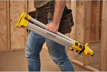 Стандартний штатив Stanley, алюмінієвий штатив (система Quick-Clamps, 0,97 м - 1,60 м, ремінь для перенесення, різьба 5/8 дюйма) STHT77625-1