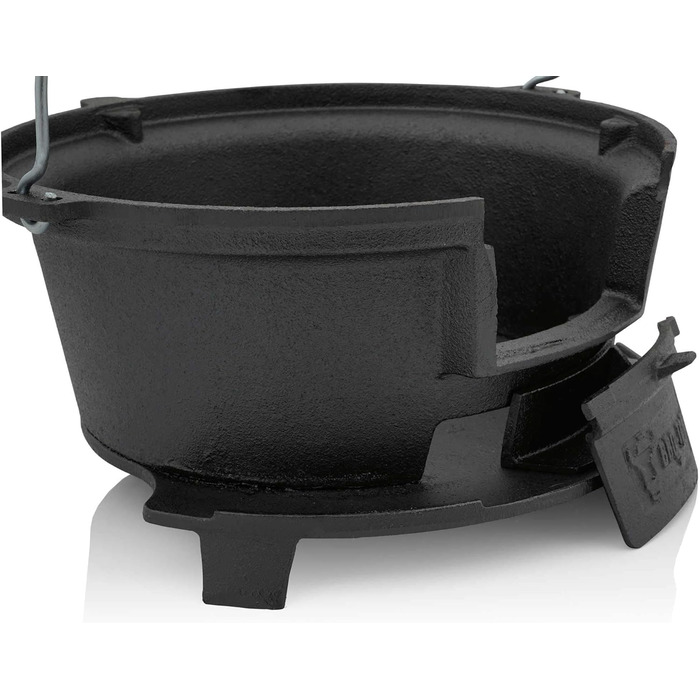 Чавунна каструля-гриль з решіткою (Ш) 32 x (Г) 33 x (В) 18 см гриль в стилі Хібачі з підйомником решітки похідний гриль на вугіллі