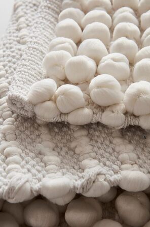 Килимок для ванної Jotex Hills, килимок для ванної Popcorn, суміш бавовни та поліестеру - білий, 50x80 см (прямокутний)