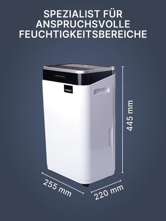 Будівельний осушувач повітря (макс. 25 л / 24 год) Підходить для всіх приміщень і підвалів площею до 100 м / 230 м 25 л / 24 год,