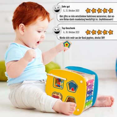 Усі деревяні кубики Kids United, розвиваюча іграшка, коробка для стекування, ігрова коробка для немовлят і малюків Дерев&39яна ігр