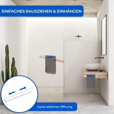 Полотенцесушитель без свердління - Монтажна стрічка TESA та надвелика клейка поверхня - Алюмінієвий полотенцесушитель для приклеюв