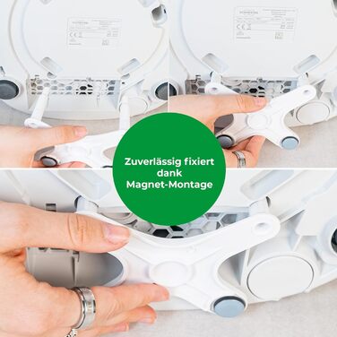 Глайди WunderSlider X для Thermomix TM6 & TM5 Розсувна дошка альтернатива Thermomix З магнітним кріпленням Невидимі слайдери, такі як ролетна дошка (біла) TM6 / TM5 біла