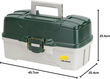 Рибальський ящик Plano з 3 відділеннями та подвійним доступом, темно-зелений, металевий/білий, преміум-сховище для рибальського спорядження, один розмір темно-зелений металевий/білий потрійні сумки та коробки