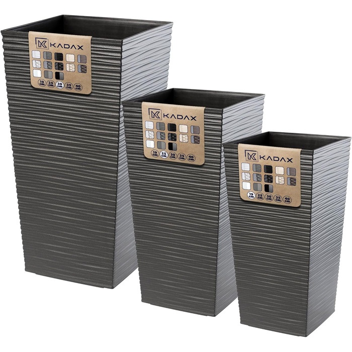 Горщик для квітів, пластиковий горщик для квітів, набір кашпо, стійкий до атмосферних впливів, для приміщень і вулиць, для вулиці,