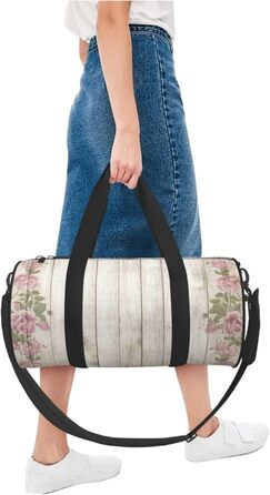 Спортивна сумка-мішок для подорожей, велика сумка для моря з квітковим принтом на дерев'яній основі, чорна, універсальний розмір, дорожня сумка