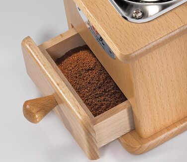 Ручна кавомолка Zassenhaus BRASILIA натуральний бук 12 x 12,5 x 20 см для помелу кавових зерен безступінчасте регулювання помелу з