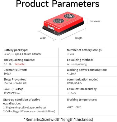 Розумний еквалайзер Daly 16S 1A для балансування групи конденсаторів літій-іонних акумуляторів Lifepo4 LTO, друкованої плати 16S, розумний активний балансувальник 1A