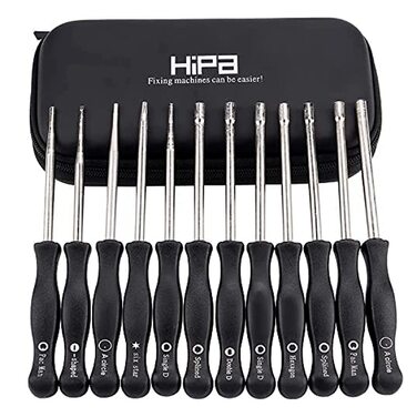 Набір інструментів для налаштування карбюратора (12 шт.) / Викрутки для тюнінгу 2-тактних двигунів (з шліцами Keil, Pac Man, D, подвійна D) для бензопил та тримерів Poulan, Husqvarna, STIHL, ECHO, металеві