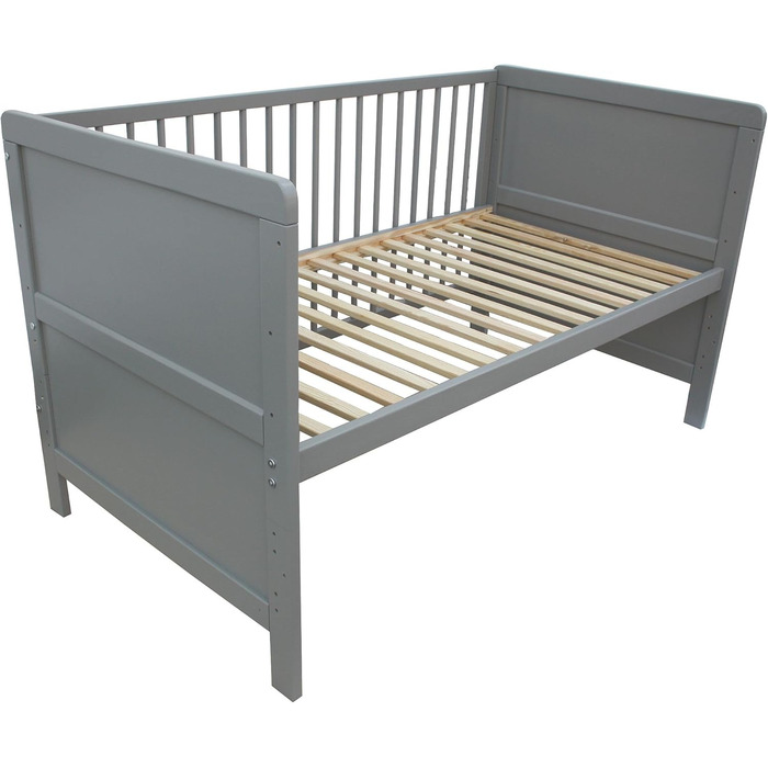 Дитяче ліжко Micoland Junior Bed Side Bed 140x70 см 3-в-1 сірого кольору