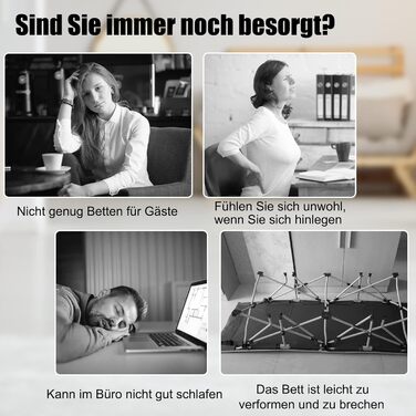 Гостьове ліжко COSTWAY 80x190 см з матрацом з піни з ефектом пам&39яті, розкладне односпальне ліжко, міцне металеве ліжко (витримує вагу до 130 кг), розкладне ліжко на колесах, ліжко для кемпінгу, переносне ліжко, синє 80 x 190 x 33 см